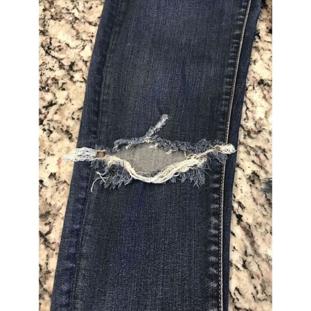 American Eagle Size 4 Regular‎ Super Stretch Jegging Distressed Blue Jeans - Picture 7 of 9